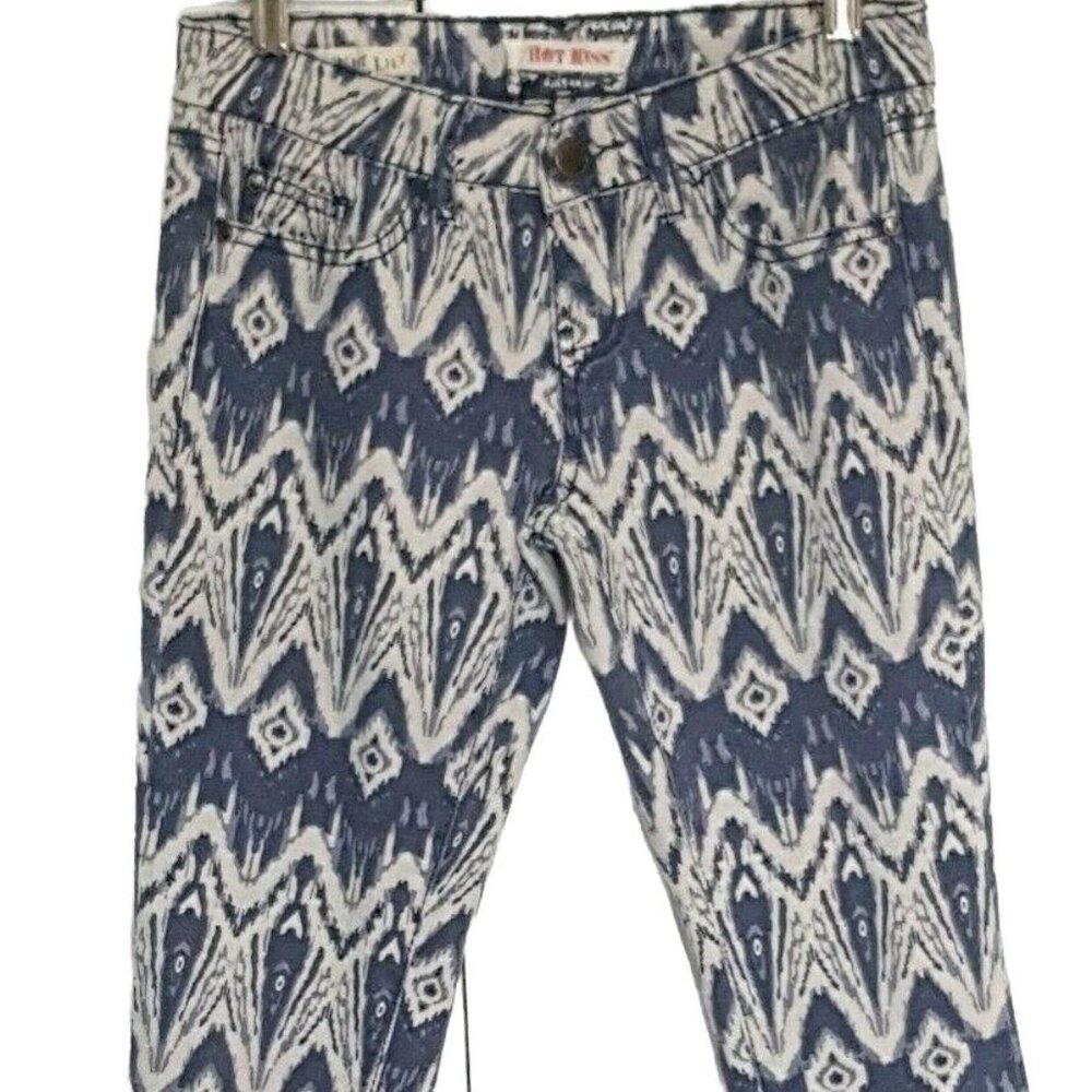 Hot Kiss Jeans Denim Skinny Lily Southwestern Tribal Aztec Print Size 3